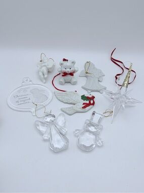 Vintage Assorted Ceramic and Acrylic Christmas Ornaments (See below for details)